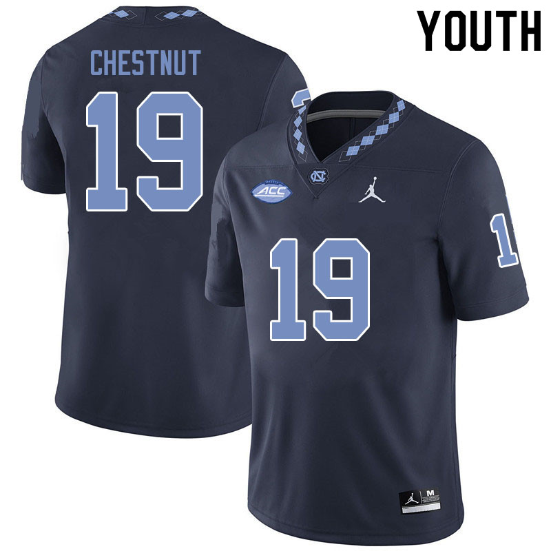 Jordan Brand Youth #19 Austyn Chestnut North Carolina Tar Heels College Football Jerseys Sale-Black